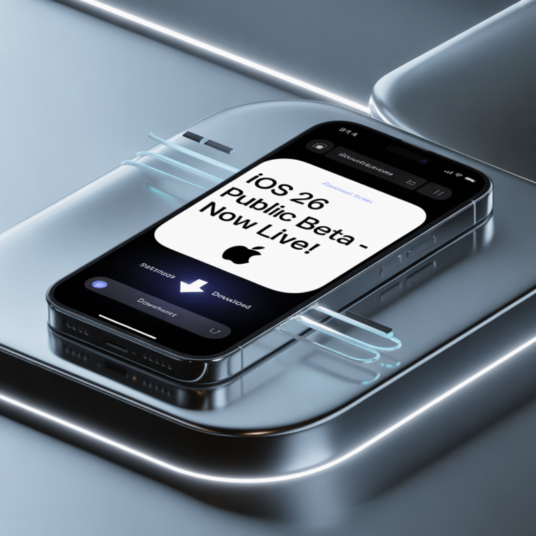 iPhone displaying iOS 26 beta now live
