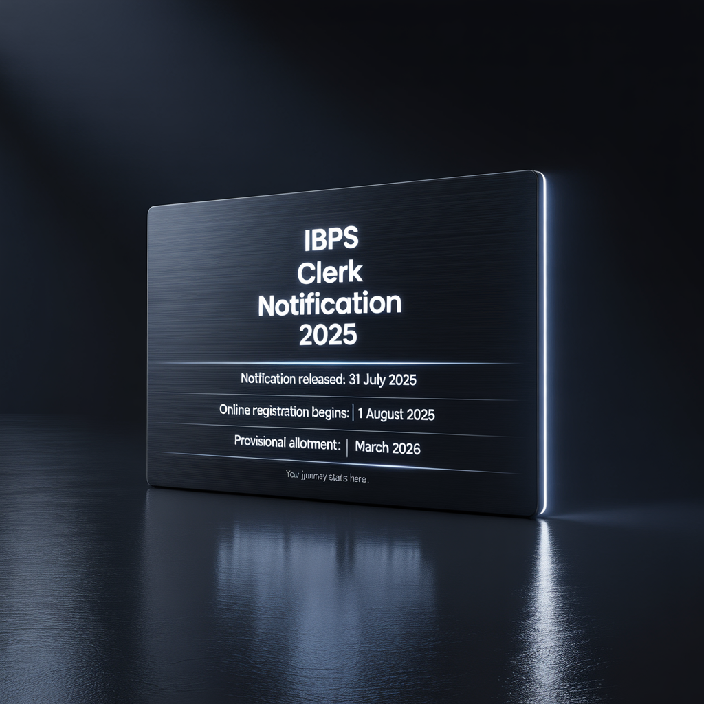 IBPS Clerk Notification 2025 exam schedule