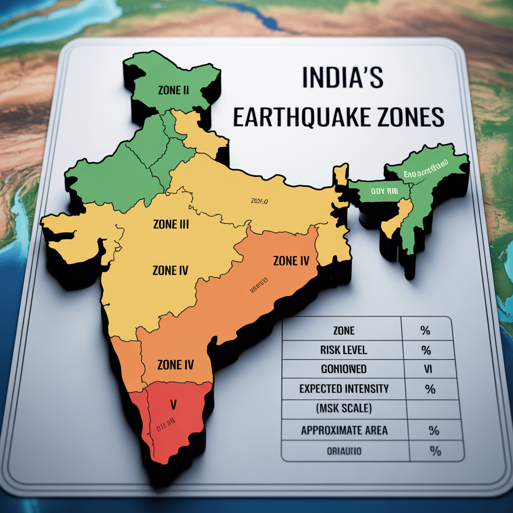 India earthquake zones represent areas of varying seismic risk levels.