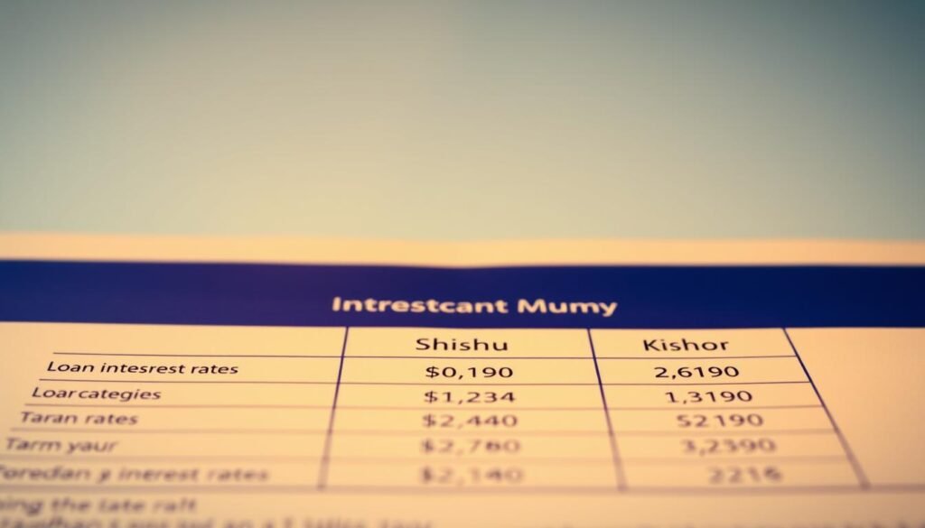 A detailed graph showcasing the interest rates of the PMMY (Pradhan Mantri Mudra Yojana) loan scheme, illuminated by warm, directional lighting and captured from an angled perspective. The foreground features the loan categories - Shishu, Kishor, and Tarun - each represented by distinct data visualizations. The middle ground presents a clean, minimalist layout, allowing the information to take center stage. The background subtly blends hues of blue and green, creating a professional, financial atmosphere. The overall composition conveys the accessible and transparent nature of the PMMY interest rates, making it an informative and visually appealing illustration for the "Interest Rates and Repayment Terms" section of the article. A detailed graph showcasing the interest rates of the PMMY (Pradhan Mantri Mudra Yojana) loan scheme, illuminated by warm, directional lighting and captured from an angled perspective. The foreground features the loan categories - Shishu, Kishor, and Tarun - each represented by distinct data visualizations. The middle ground presents a clean, minimalist layout, allowing the information to take center stage. The background subtly blends hues of blue and green, creating a professional, financial atmosphere. The overall composition conveys the accessible and transparent nature of the PMMY interest rates, making it an informative and visually appealing illustration for the "Interest Rates and Repayment Terms" section of the article.
