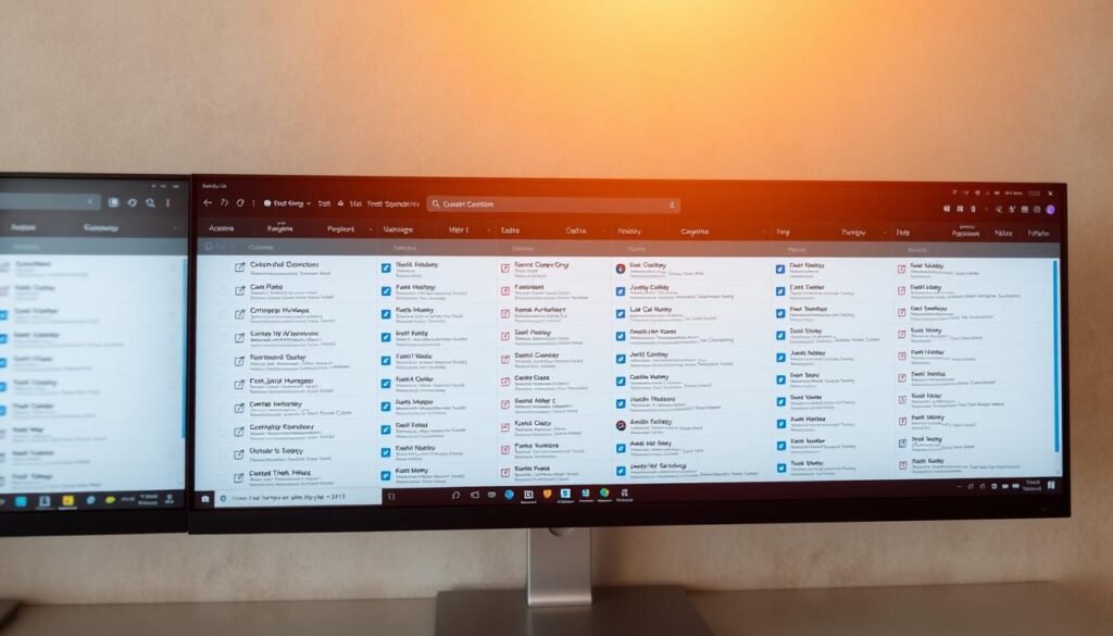 A meticulously organized grid of government email contacts displayed on a clean, minimalist desktop. The contacts are neatly arranged, color-coded, and categorized by department, with subtle gradients and soft shadows adding depth. Warm, directional lighting illuminates the screen, casting a professional, authoritative atmosphere. The background is a muted, textured surface, allowing the email details to take center stage. The composition emphasizes the importance and accessibility of these government communication channels, inviting the viewer to explore and understand their significance.