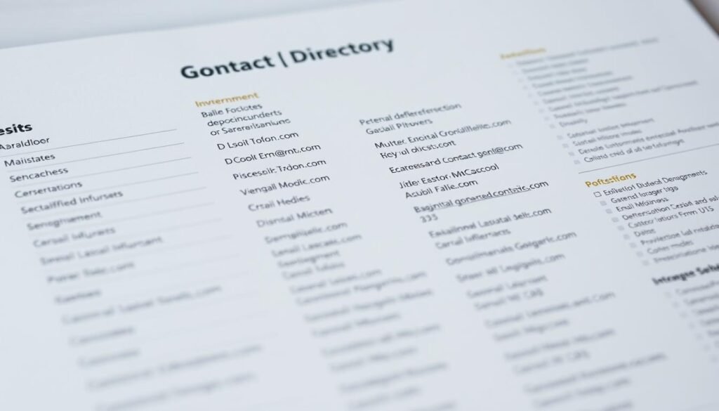a detailed image of a government email directory, with a clean and organized layout showcasing various contact information sections. The foreground features a sleek, minimalist design with clear headers and intuitive navigation. The middle ground displays a comprehensive list of government ministries, departments, and agencies, each with their respective email addresses and contact details. The background has a subtle textured pattern, conveying a professional and official atmosphere. The lighting is soft and diffused, creating a sense of clarity and accessibility. The entire composition is captured with a wide-angle lens, providing a holistic view of the directory's structure and content. The overall mood is one of efficiency, transparency, and ease of access to government resources.