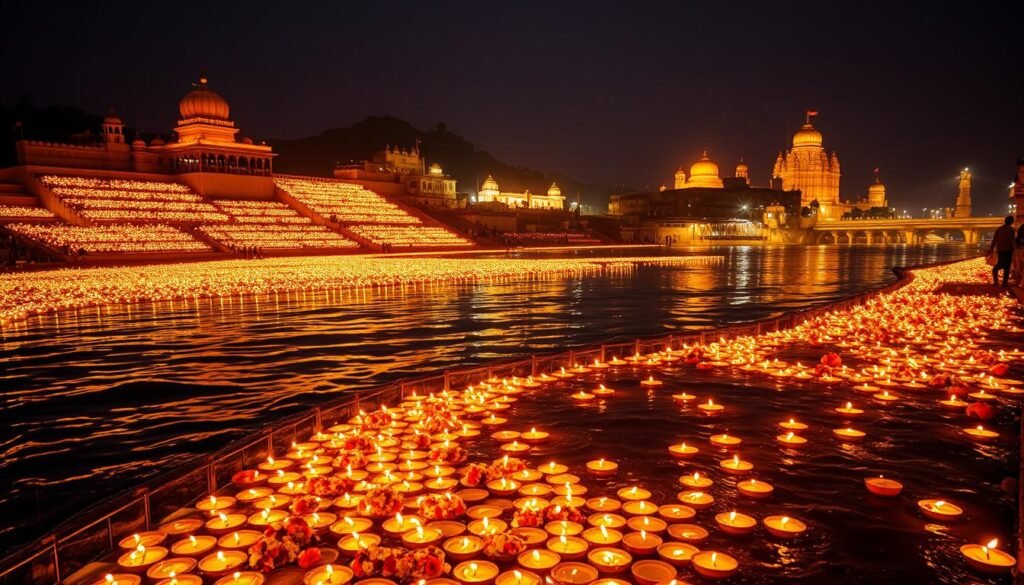 Saryu River visual spectacle of diyas