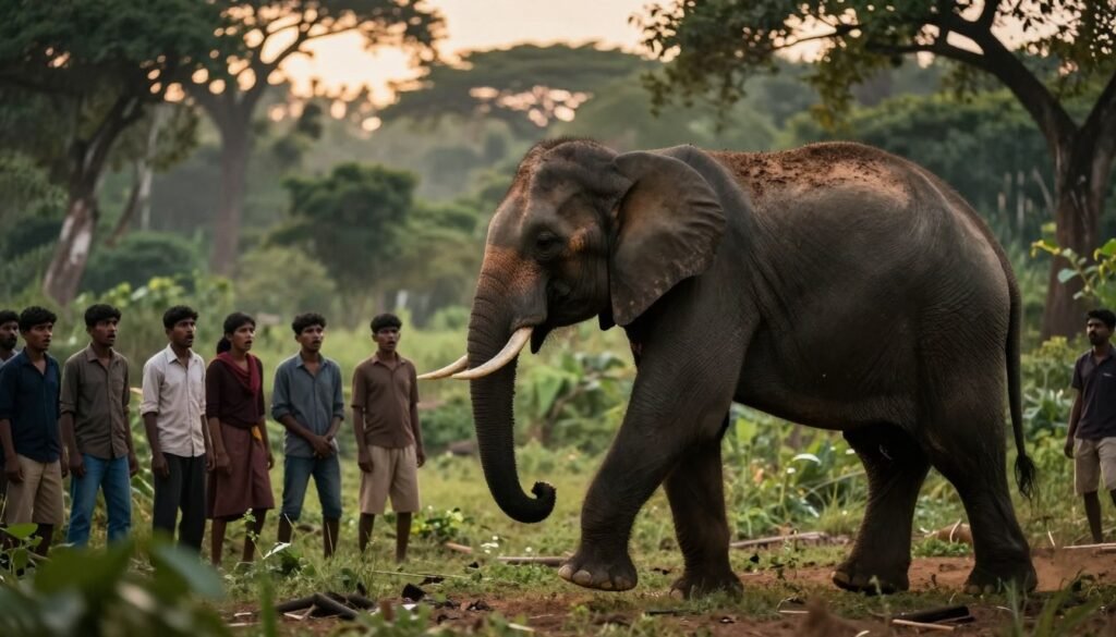 elephant behavior during wildlife crisis