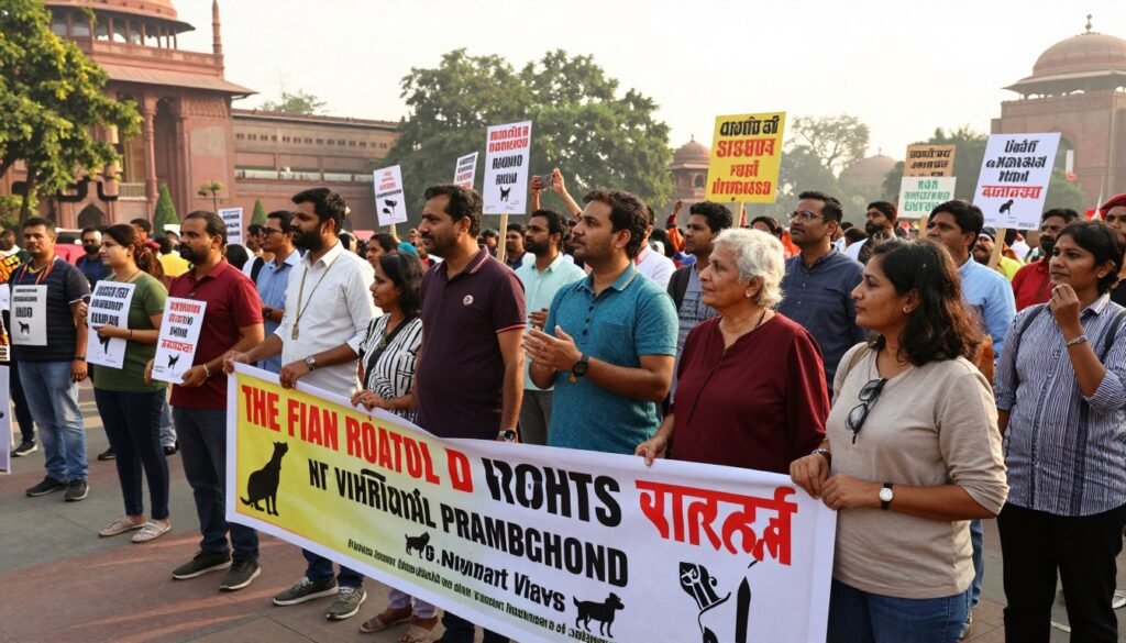 animal rights protest Delhi