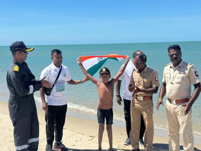 little Ishaan from Jharkhand has made history by swimming across the 29 km Palk Strait between Sri Lanka and India
